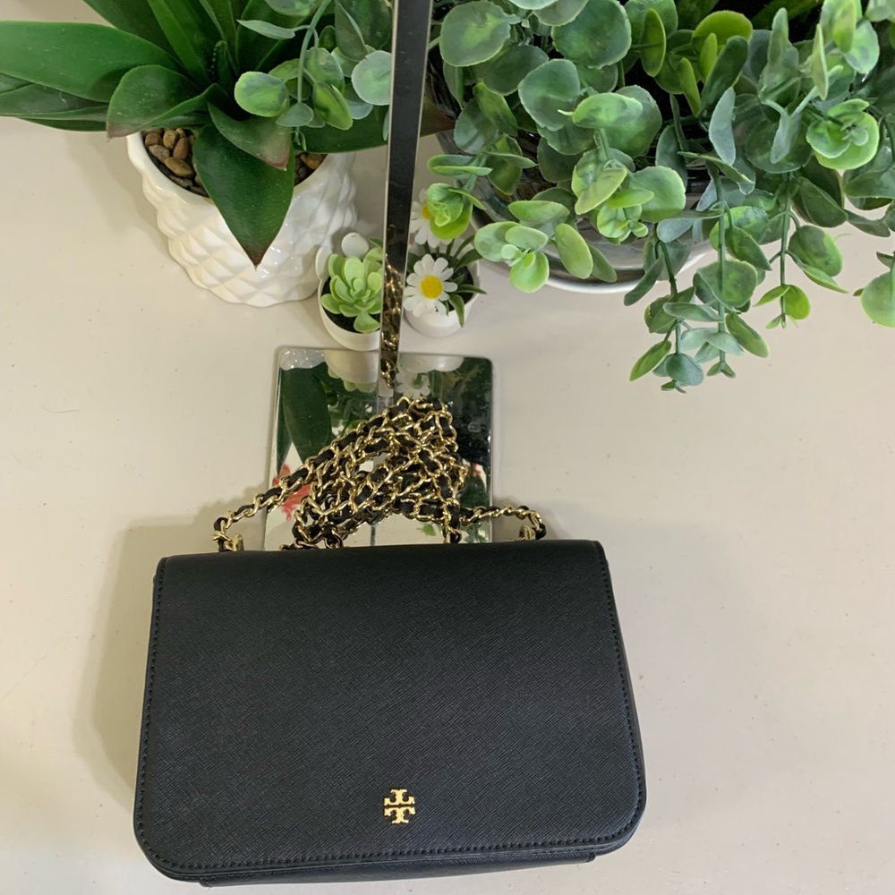 ๐๐ Tory Burch Black Leather Chain Shoulder Bag - Picture 9 of 13